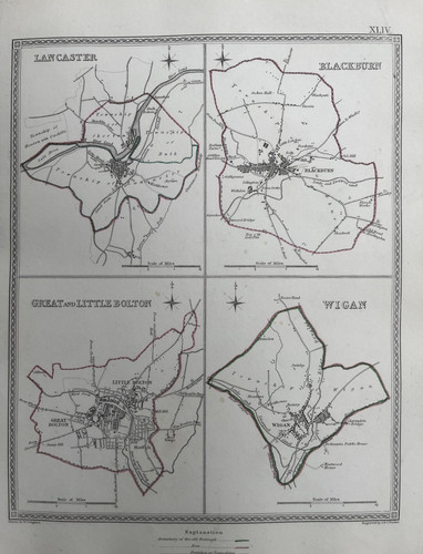 Antiker stadtplan karte 1835 - antiker,